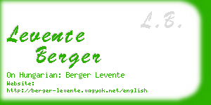 levente berger business card